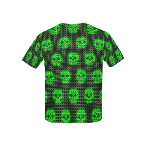 skulls and dotts, green by JamColors Kids' All Over Print T-shirt (USA Size) (Model T40)