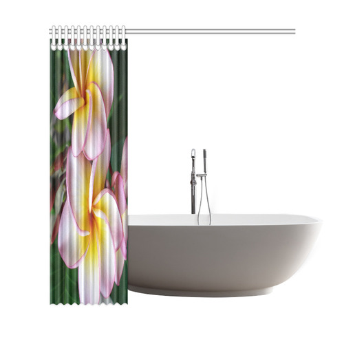 Plumeria Tropical Flowers Floral Shower Curtain 69"x72"