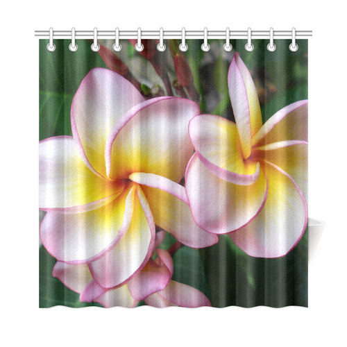 Plumeria Floral Tropical Flowers Shower Curtain 72"x72"