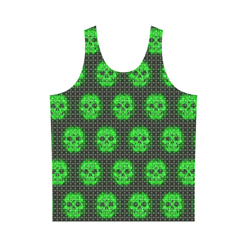 skulls and dotts, green by JamColors All Over Print Tank Top for Men (Model T43)