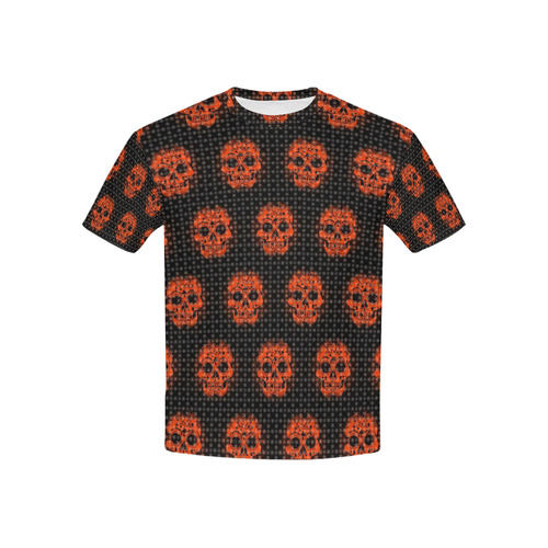 skulls and dotts, orange by JamColors Kids' All Over Print T-shirt (USA Size) (Model T40)