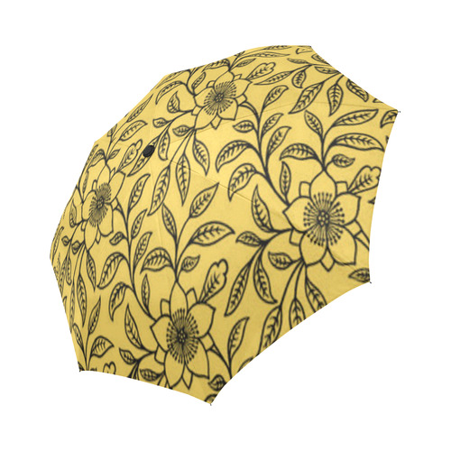 Vintage Lace Floral Primrose Yellow Auto-Foldable Umbrella (Model U04)