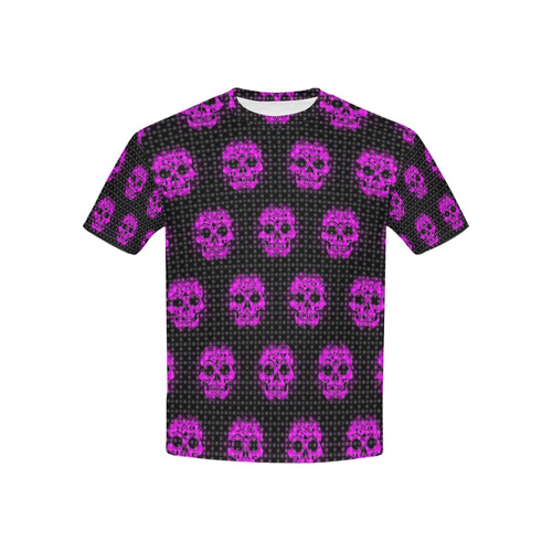 skulls and dotts, pink by JamColors Kids' All Over Print T-shirt (USA Size) (Model T40)