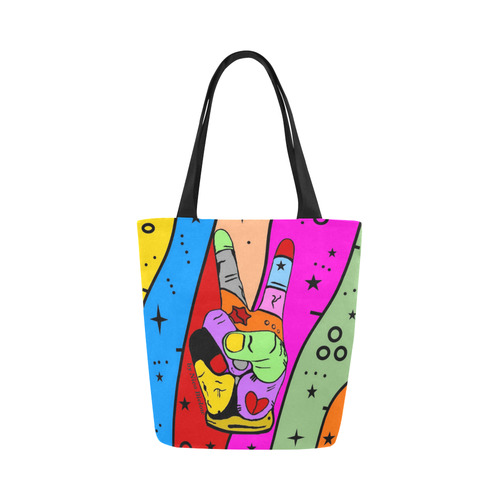 Peace Popart by Nico Bielow Canvas Tote Bag (Model 1657)