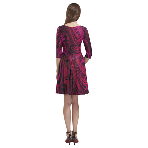 Freaky Fractal Tethys Half-Sleeve Skater Dress(Model D20)