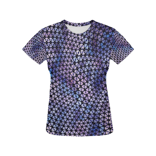 swinging hearts, blue by FeelGood All Over Print T-Shirt for Women (USA Size) (Model T40)