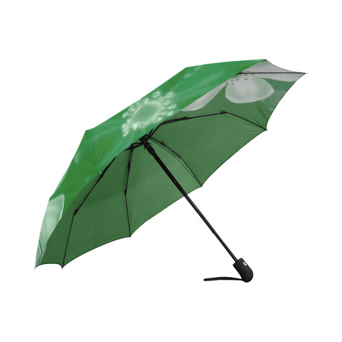 Retro 70s Flowers Green Auto-Foldable Umbrella (Model U04)