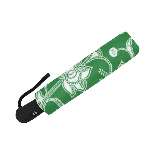 Green Floral Auto-Foldable Umbrella (Model U04)