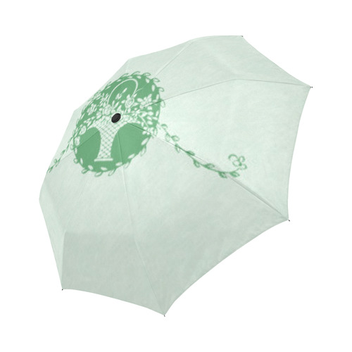 Green Floral Auto-Foldable Umbrella (Model U04)