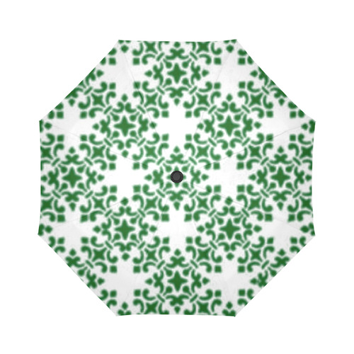 Green Damask Auto-Foldable Umbrella (Model U04)