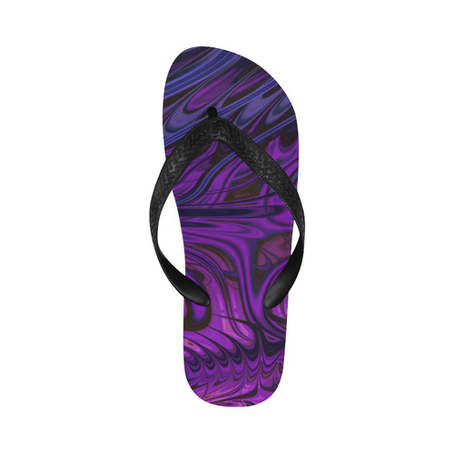 Purple Freak Fractal Flip Flops for Men/Women (Model 040)