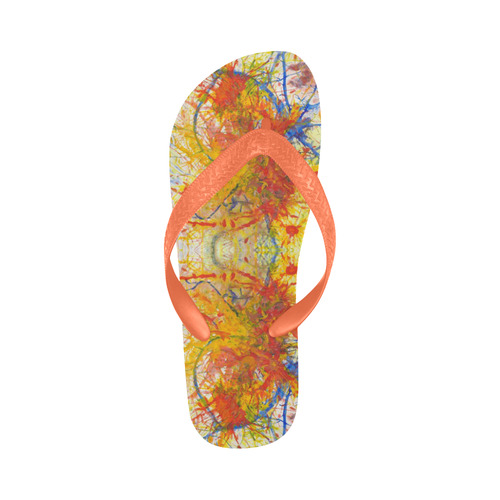 Aflame with Flower Art flip flops Flip Flops for Men/Women (Model 040)