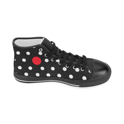 Red Dot. Inspired by the Magic Island. Women's Classic High Top Canvas Shoes (Model 017)