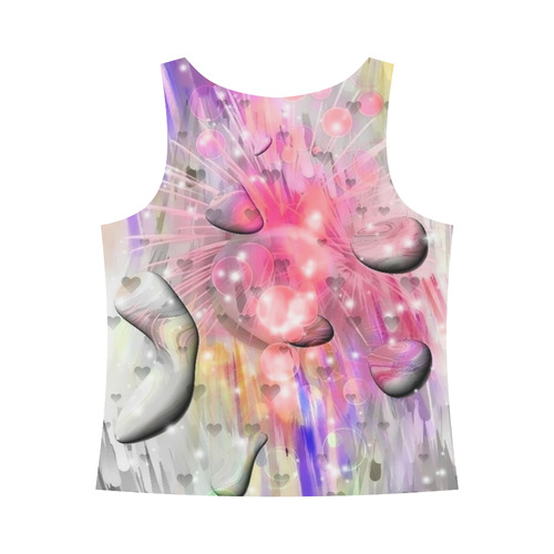 Pink Drops by Nico Bielow All Over Print Tank Top for Women (Model T43)