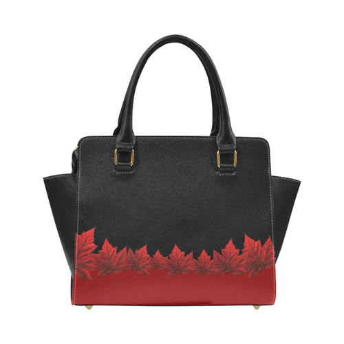 Black Canada Maple Leaf Purses Autumn Leaves Bags Classic Shoulder Handbag (Model 1653)
