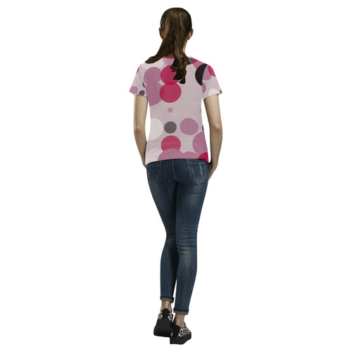 floating dots All Over Print T-Shirt for Women (USA Size) (Model T40)