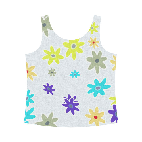 Floral Fabric 1B All Over Print Tank Top for Women (Model T43)