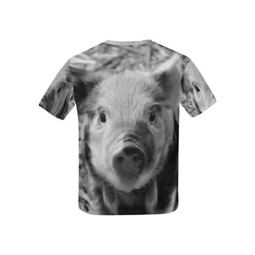 sweet piglet black white Kids' All Over Print T-shirt (USA Size) (Model T40)