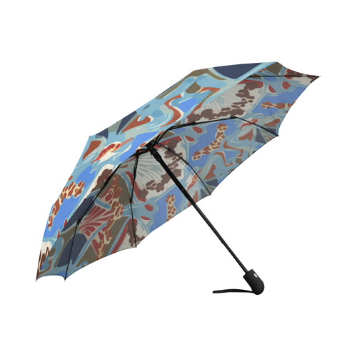 Art Deco Watercolor Vintage Floral Auto-Foldable Umbrella (Model U04)