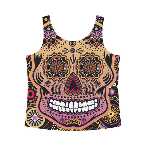 candy sugar skull All Over Print Tank Top for Women (Model T43)