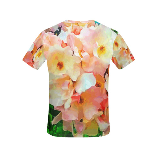 Garden Flowers Floral All Over Print T-Shirt for Women (USA Size) (Model T40)