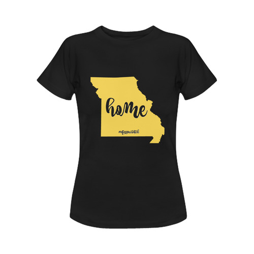 Missouri Girl GoldBlack Home Tee Women's Classic T-Shirt (Model T17）