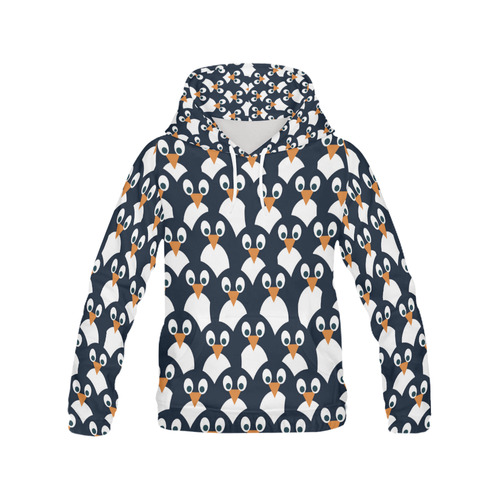 Penguin Pattern All Over Print Hoodie for Women (USA Size) (Model H13)