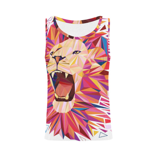 lion roaring polygon triangles All Over Print Tank Top for Women (Model T43)