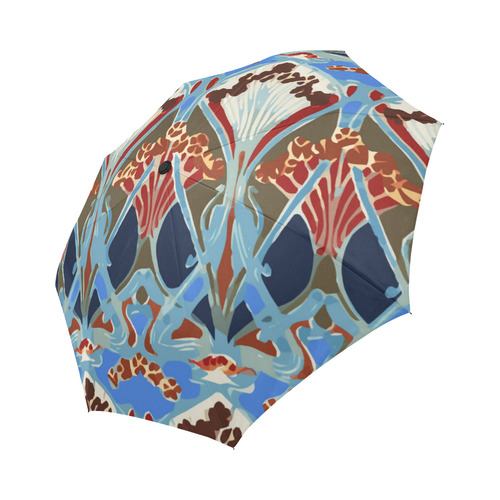 Art Deco Watercolor Vintage Floral Auto-Foldable Umbrella (Model U04)