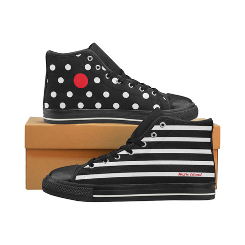 Red Dot. Inspired by the Magic Island. Women's Classic High Top Canvas Shoes (Model 017)