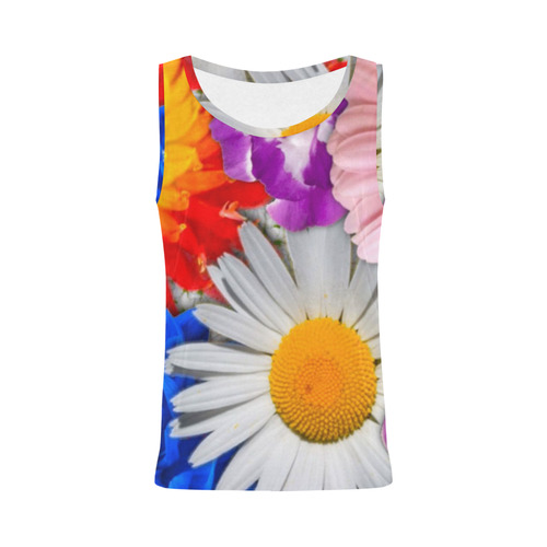 lovely flowers, blue All Over Print Tank Top for Women (Model T43)