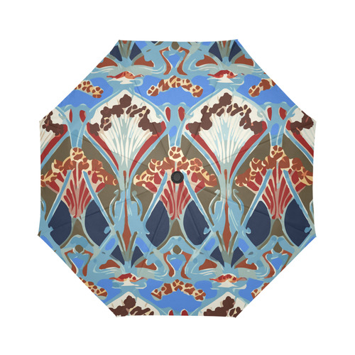 Art Deco Watercolor Vintage Floral Auto-Foldable Umbrella (Model U04)