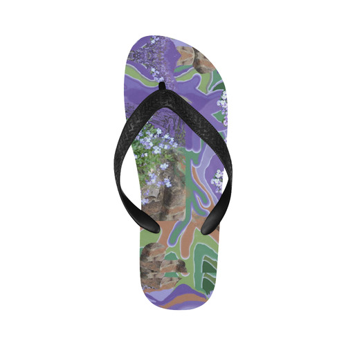 Purple Flower Textured Photo Art flip flops Flip Flops for Men/Women (Model 040)