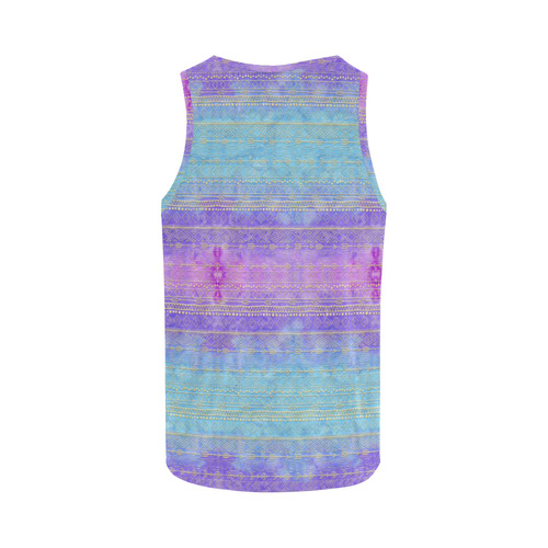 boho pattern, golden tribals and arrow, tie dye All Over Print Tank Top for Women (Model T43)