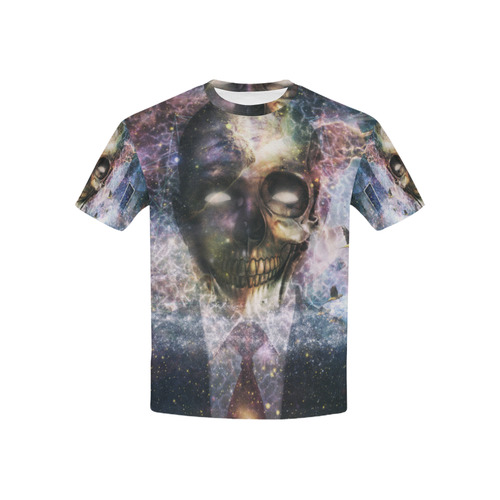 Psychedelic Skull and Galaxy Kids' All Over Print T-shirt (USA Size) (Model T40)