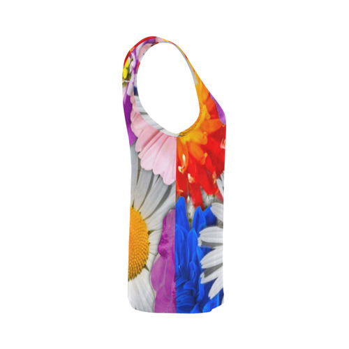 lovely flowers, blue All Over Print Tank Top for Women (Model T43)