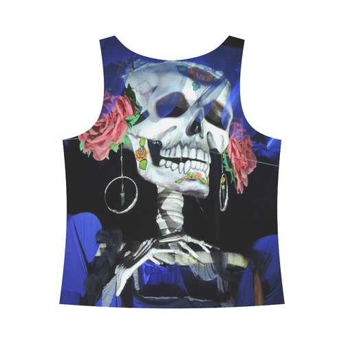 Sugar Skull and Roses All Over Print Tank Top for Women (Model T43)