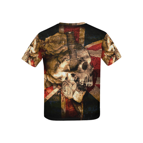 Grunge Skull and British Flag Kids' All Over Print T-shirt (USA Size) (Model T40)