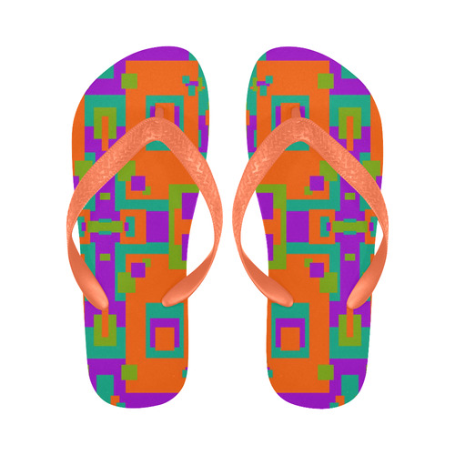 Mango Tango Design flip flops Flip Flops for Men/Women (Model 040)