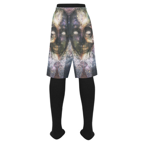 Psychedelic Skull and Galaxy Men's Swim Trunk (Model L21)