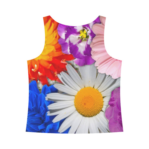 lovely flowers, blue All Over Print Tank Top for Women (Model T43)