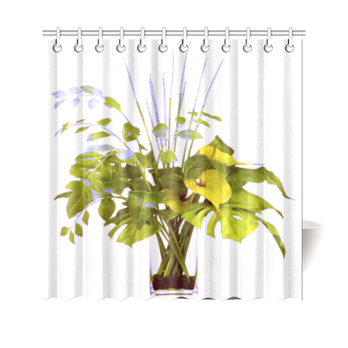 Anthurium Tropical Floral Still Life Shower Curtain 69"x70"