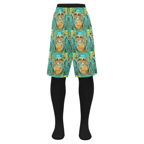 Monkey Popart Drops by Nico Bielow Men's Swim Trunk (Model L21)