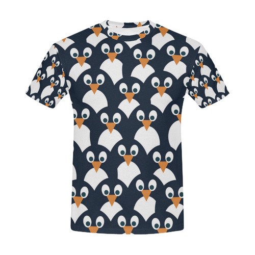 Penguin Pattern All Over Print T-Shirt for Men (USA Size) (Model T40)