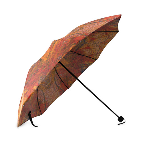 Aflame with Flower Art HotWaxed for Texture Umbrella Foldable Umbrella (Model U01)
