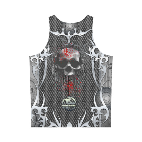 Awesome skull on metal design All Over Print Tank Top for Men (Model T43)