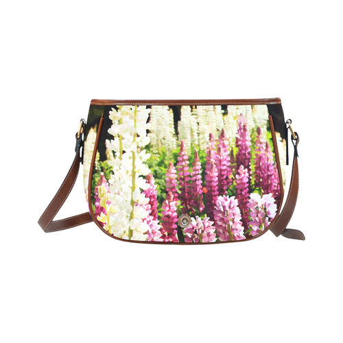 Watercolor Floral Flower Garden Saddle Bag/Large (Model 1649)