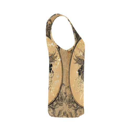 Awesome skull with wings and grunge All Over Print Tank Top for Women (Model T43)