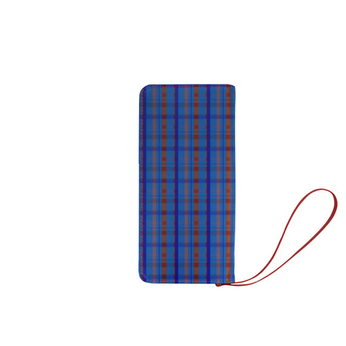 Royal Blue Plaid Hipster Style Women's Clutch Wallet (Model 1637)
