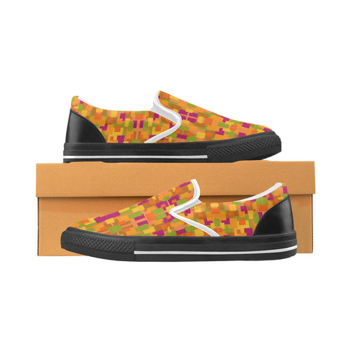 Autumn Spice Design Slip On Shoes Women's Slip-on Canvas Shoes (Model 019)